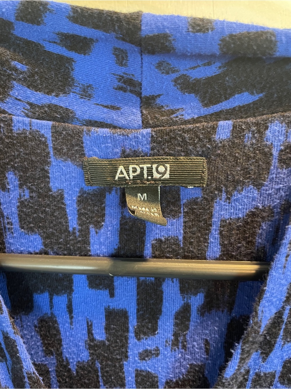 APT. 9 Blue Patterned Maxi Dress asymmetrical bottom  size M - Picture 6 of 7
